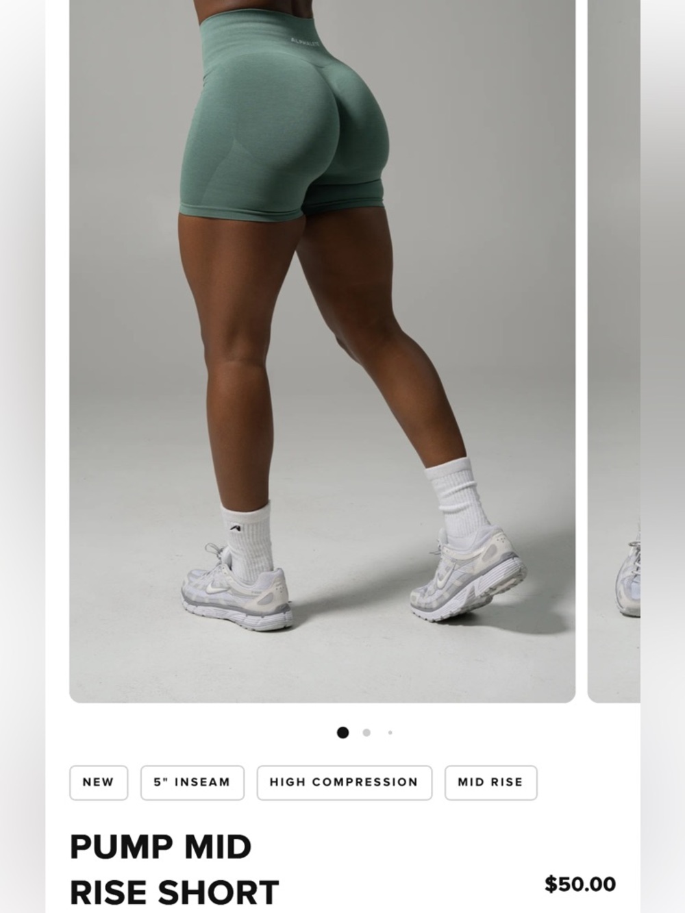 Alphalete High-Waist Scrunch Biker Shorts SMALL